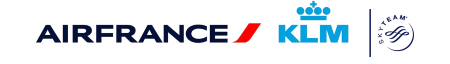 Air France-KLM Logo mit den Marken Air France, KLM und SkyTeam auf grauem Hintergrund