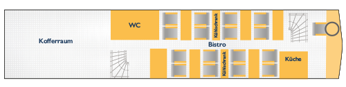 Sitzplan Bordbistro 4 Sterne Bistrobus
